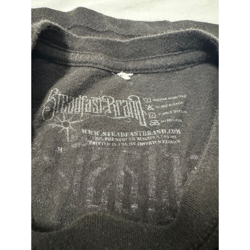 Steadfast Brand Tattooed Veteran Black Baby Tee Military Womens Medium - Picture 3 of 3